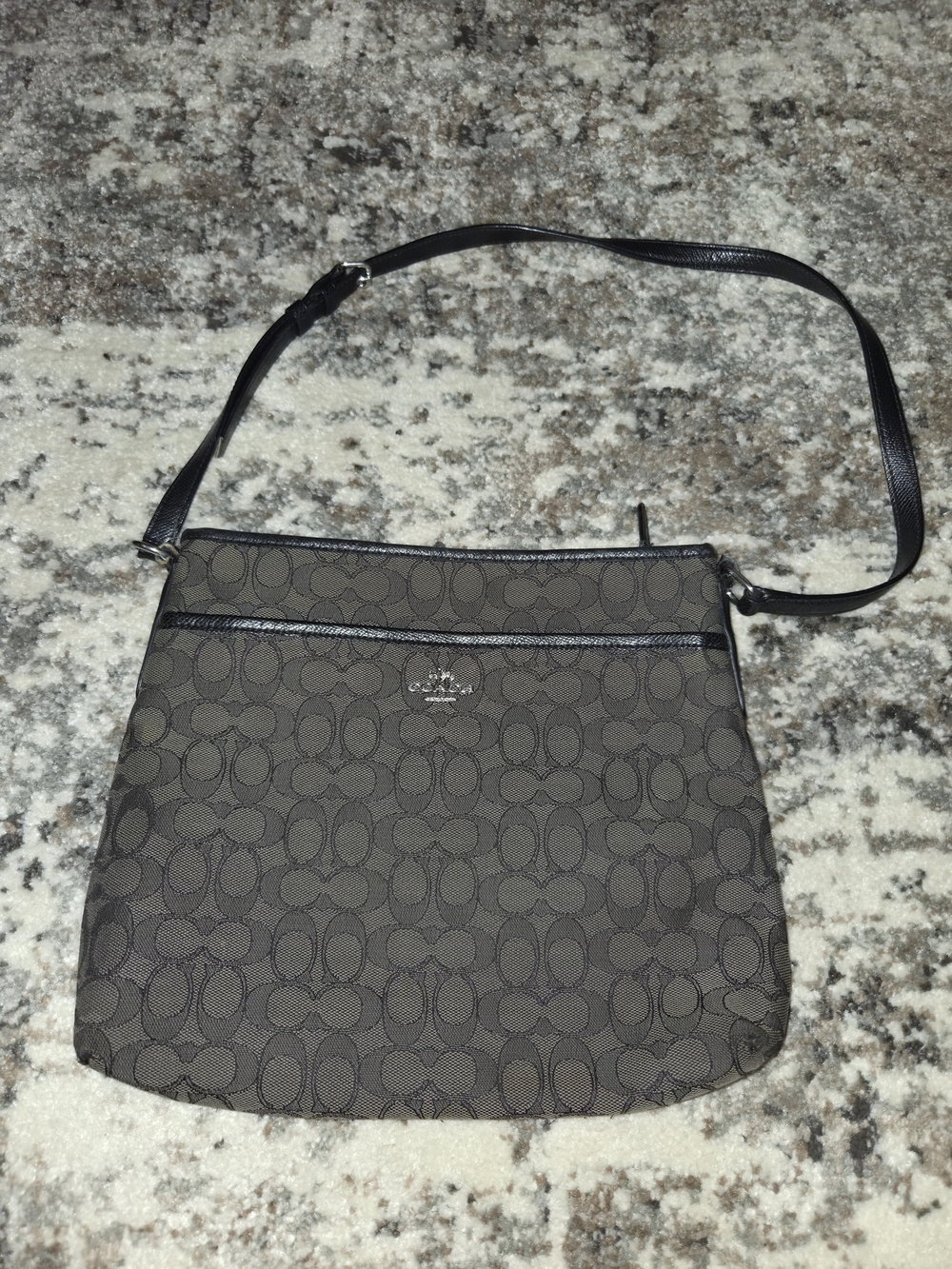 Coach Signature Canvas  Bag in Gray And Black